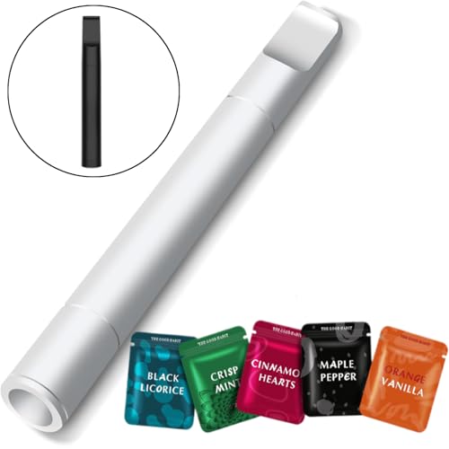 Replace Bad Habit Flavored Air Device with 15pcs Refillable Cores in 5 Flavors, Habit Support Refreshing Device for Stress Relief Sensory Fidget for Adults(Black) - color: Black-5pc