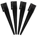Fence Post Anchor Metal Ground Spike Black Fences Stakes Posts | Heavy Duty Metal Fence Anchors Support Base for 4"X4" Mailbox or Fence Post, 24"X4"X4" Outer(3.5"X3.5" Inner Dia), Pack Of 4.