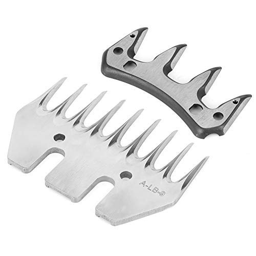 Stainless Steel Sheep Clippers, High Hardness Replacement Shearing Cutter with Upper Serration for Sheep Grooming and Animal Trimming, 4 Specifications (9-Tooth Straight (+ oscillating)) - size: 9-tooth straight (+ oscillating )