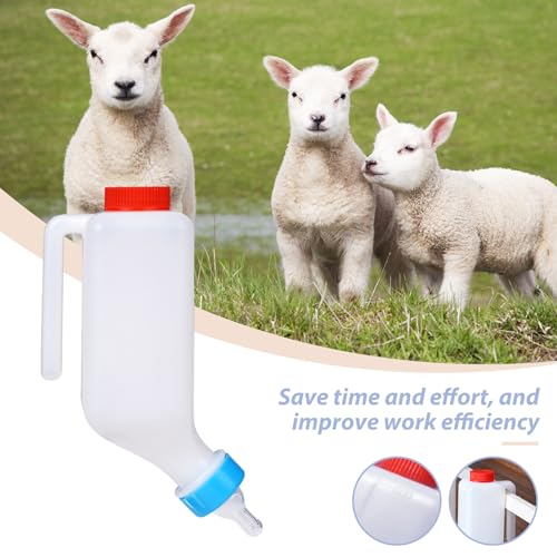 800ml Lamb Feeding Bottle Thickened Goat Feeder Bottles Hang Upside Down Livestock Milk Bottle with Measurements Fawns Nursing Bottles for Goat Lamb Fawns Nigerian Dwarf Doeling Dog