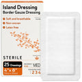 Bordered Gauze Island Dressing 4x8-25 Adhesive Gauze Pads for Wound Protection - Good for Hospitals, Medical Facilities, First Aid Kits, and More - style: 4x8
