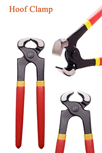 LONG RIVER 8 inch Farrier Tool Kits （5 Piece） Mini Rasp Hoof File Equine Metal Shears Farriers Hoof Nipper for Goat Pig