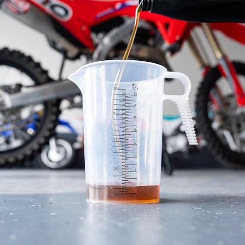 Half Gallon 64oz (2 quart) Measure Pitcher- Conversion Chart-Strong Food Grade - Resistant to Chemicals- Great for Lawn, Pool & Spa, Ag, Home Hobbies, Lye, Cooking, Shop Motor Oil Fluids Made In USA - size: 64oz