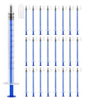 24 Pack of 1ml Plastic Syringes with Caps - Sterile, Individually Sealed for Precise Liquid Refilling, Measuring, and Feeding Pets, Oil, Glue - style: A 1ml Blue