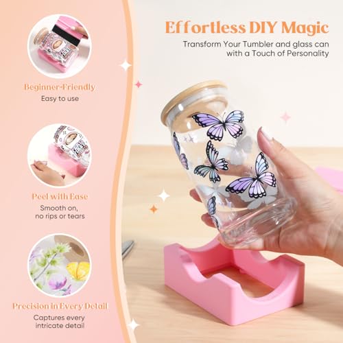 Kaciola 10 Sheets UV DTF Cup Wraps for 16 oz- Mama Theme UV DTF Stickers, 1 Sheet Mysterious Pattern Transfer, Rub on Transfers Stickers for 16 oz Libbey Glasses Crafting - style: Mama