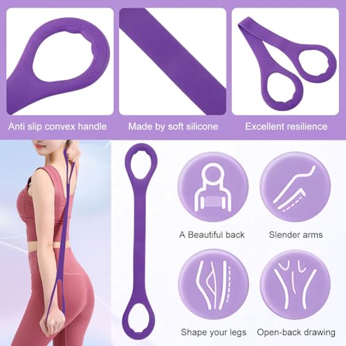 21 Fitness Resistance Bands-6 Tube Pedal Ankle Puller, Multifunction Tension Rope, Pedal Resistance Band with Handle Sit Up Exercise Equipment Home Gym Tummy Trainer for Men Women