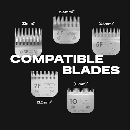 Professional A5 Blades – Powder Metallurgy + Titanium-Ceramic, Low-Heat High-Precision – Fits Wahl, Andis, Oster, Heiniger A5 Clippers, Parent (#4F 9.5mm-3/8) - size: #4F 9.5mm-3/8"