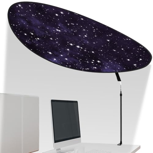 Large Adjustable Office Cubicle and Desk Shade,51'' Portable Cubicle Light Shade with Clamp Foldable Rotatable Canopy Blocks Light or Disturbance for Working Accessories(Starlit Sky) - style: Starlit Sky