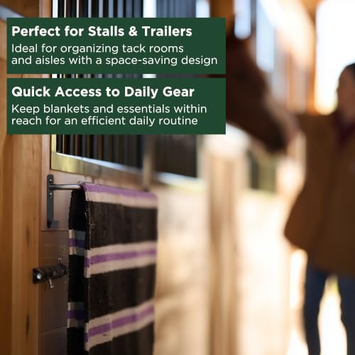 Scenic Road 36" Bridle Hook Wall Mount Blanket Rack for Horse Stall USA - size: 36-inch with Bridle Hooks