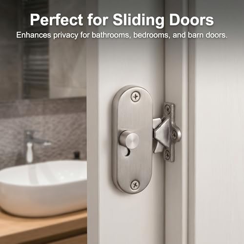 KAFENDA Sliding barn Door Lock,90-Degree Right-Angle Barn Door Latch Lock | Slide Locks for Interior Doors, 90-Degree Moving Door Right-Angle Buckle,smooth knob control, keyless operation, Privacy Lock
