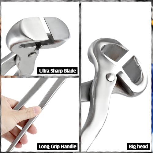 16 Inch Hoof Nippers Stainless Steel Farrier Tools Quality Hoof Trimmers with Gloves for Horse Goat Sheep Pigs Cattle Trimming Cutters Supplies Kit