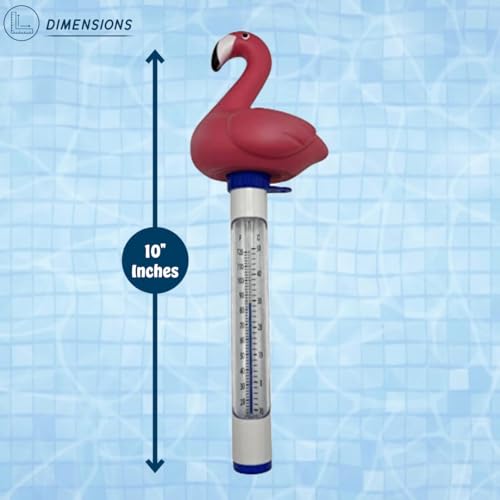 Floating Flamingo Thermometer - Pools, Spas, Hot tubs, Aquariums | Poolzilla Floating Flamingo Thermometer for Pools, Spas, Hottubs, & Aquariums - Shatter Resistant - color: Flamingo