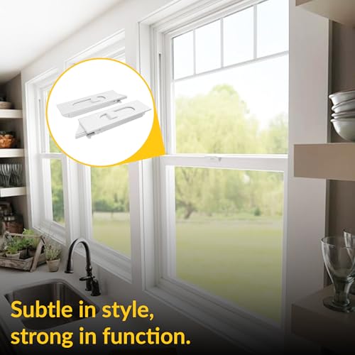 Brixwell Snap-in Tilt Latch Pair, Left and Right-Hand Set, Plastic, White Finish, 2-1/2" Body Length, 2-3/8" Back Cutout, 11/16" Body Width, 7/16" Latch Height, Replacement Window Sash Hardware - size: 2-1/2", style: Compact