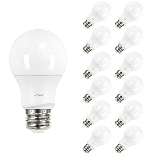 Linkind A19 LED Light Bulbs Dimmable, 60W Equivalent, 2700K Soft White, 9W 800 Lumens, E26 Standard Base, Lighting for Bedroom Living Room Home Office, 12 Packs - color: 2700k-60w 12pcs