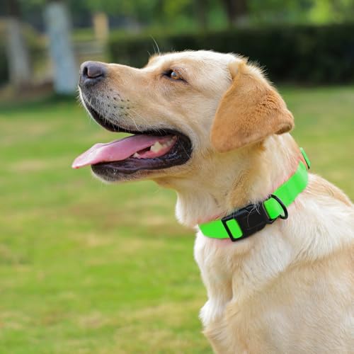 Waterproof Dog Collar, Easy to Clean Rubber Dog Collars with Quick Release Buckle Fits Small Medium or Large Dogs (Green, M (11.8-18.5 inch)) - color: Green, size: M (11.8-18.5 inch)