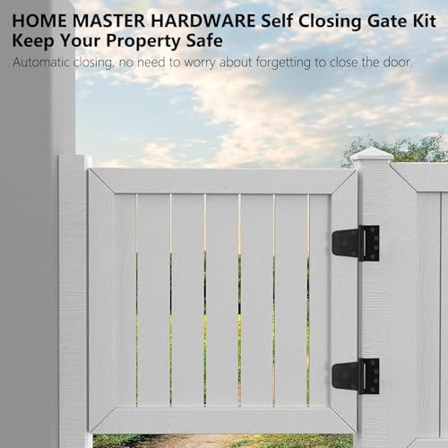 3-1/2 Inch Self Closing Gate Hinges, Spring T Hinges, Black, 4 Pack | Bearing Design and Gaskets Reduce Metal Contact, Steel Hinges Provide Smooth Return for Wood Gates, Fences and Shed Doors - color: 4Pack - Black
