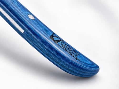 Right-Hand Curved Blade Hoof Knife, J2 420 Magnetic Stainless Steel Blade, Ergonomic Blue Handle, Farrier Horse Hoof Trimming Tool for Sole & Frog Paring - style: Right-Handed