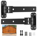 Heavy Duty Gate Hinges, 900 Lbs Capacity and Sealed Built-in Ball Bearings | 13" Bolt-On or Weld-On Hinges,180° One-Way Open Gate Hinges for Wooden/Metal Gates,Driveway Gates,Fence, Sheds( Matte black)