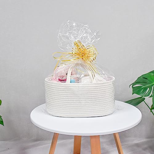 ABenkle Baby Diaper Caddy, Nursery Storage Bin and Car Organizer for Diapers Wipes, Cotton Rope Basket Changing Table Caddy - color: White, size: Large