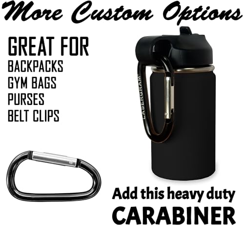 LaserGram Personalized 12oz Water Bottle, Horse (Black) | Engraved Gift, Vacuum Insulated Stainless Steel, Flip-Top Straw Lid, Laser Engraved With Your Name - color: Black, size: 12 Ounces