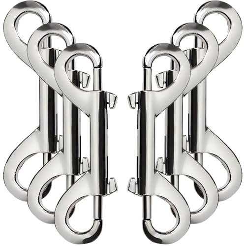 Double Ended Bolt Snaps Hook Zinc Alloy Double Trigger Metal Clips for Hanging Horse Tack Sling Feed Barns Water Buckets Linking Dog Leash Collar Leash Key Chain Horse Feeding Supplies 15 Pieces - size: 4.7 inch