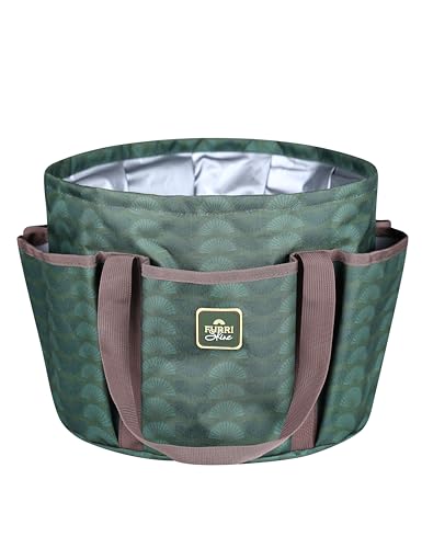 Horse Grooming Tote Bag, Waterproof Grooming Organizer with Multiple Pockets for Brushes & Tools, Stable & Show Use Green - color: Green