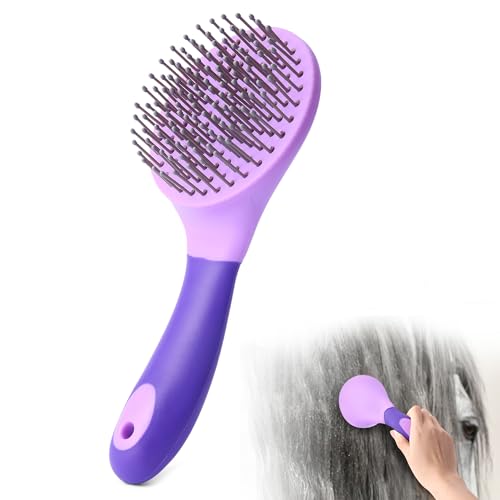 Equine Mane & Tail Combs Horse Brush Shedding Brush Grooming Tool for Horse (Purple) - color: Purple