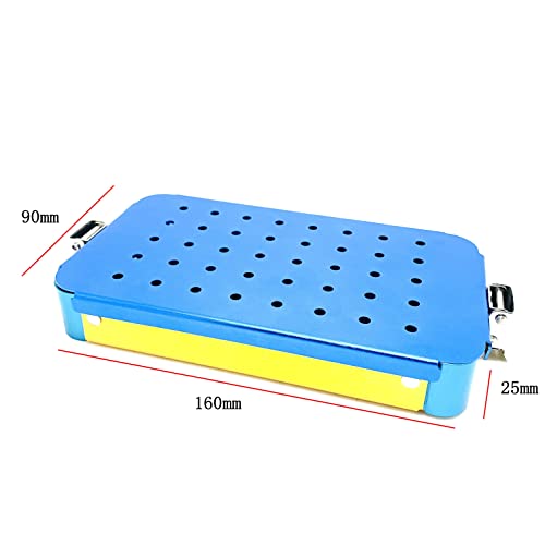 Instrument Sterilization Tray Box with Silicone mat 160mmX90mmX25mm Disinfection Sterilization ultrasonic Basket case ultrasonic Cleaning Washing Sterilization Trays opthalmic ENT