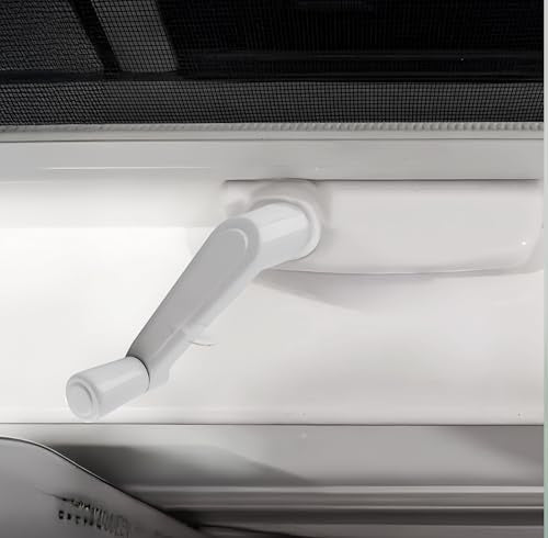 Brixwell Crank Handle White Aluminum 3/8 Inch Spline, 2-11/16 Inch Length, 1-1/2 Inch Height, 9/16 Inch Knob Diameter, Durable Window Hardware Replacement for Smooth Operation and Secure Connection