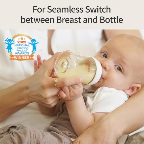 Pigeon PPSU Wide Neck Anti-Colic Nursing Baby Bottle, 5 oz, 2-Pack | Includes 2 SS Nipples (0m+): Equipped with 2 natural-feel, extra-slow nipples; features a streamlined body for easy cleaning. - color: 5.4Oz, 2 Packs