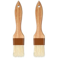 Molain 2 Pack Natural Boar Bristle Pastry Basting Brush, 1.5 Inch | Non-Shedding, Heat Resistant, Cooking Brush for Butter Egg Wash Oil Sauce Baking, with Wooden Handle