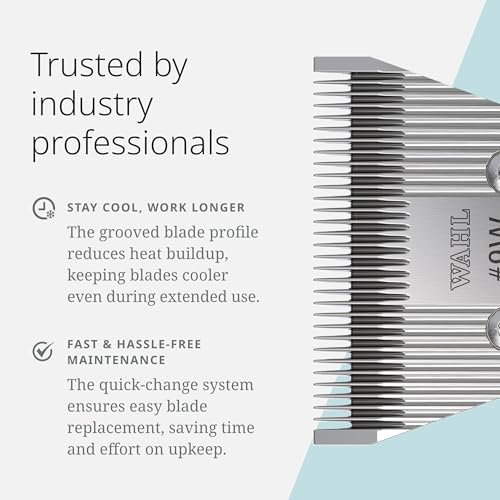 Wahl Pro Animal Wide Prime Series Blade, 2.0 mm, #9W | Solid High-Carbon Steel, Quick-Change System for Dog, Cat, and Horse Grooming - size: #9W
