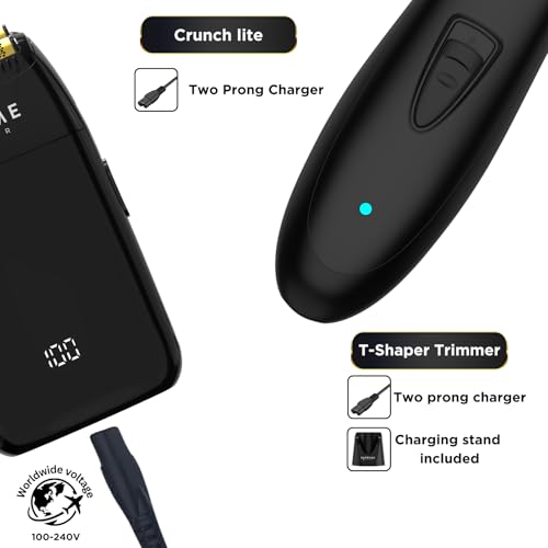 Supreme Trimmer 2-in-1 DLC T-Shaper Beard & Hair Trimmer + Crunch Lite Foil Shaver | Barber-Grade Precision & Travel Kit | Cordless Beard Grooming Set - style: Crunch Lite & DLC T-Shaper