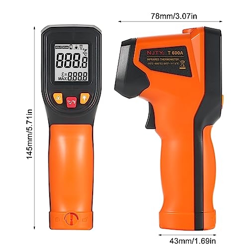 Industrial Meter Industrial Measuring Meter Digital Thermometer -50~600℃ Infrared Thermometer Thermometer Infrared Thermometer Non-Contact Digital Gun -50°C~600°C (-58°F~1112°F) with