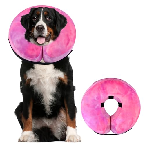 Dog Cone, Y-blue Dog Cone Collar Inflatable Puppy Neck Collar(Rose Purple, XL) - color: Rose Purple, size: X-Large