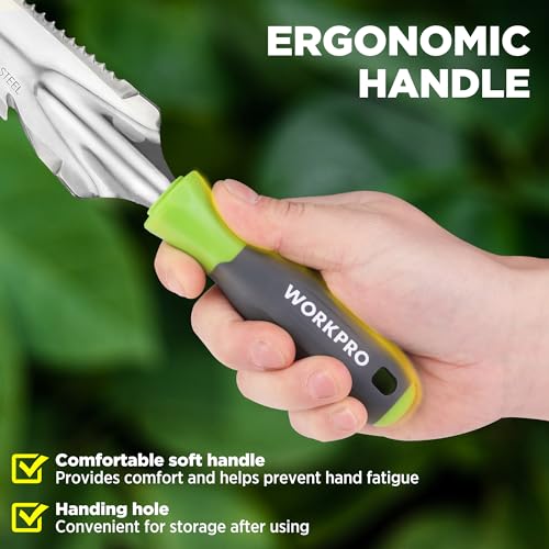 WORKPRO 5-in-1 Hand Weeder Puller, Stainless Steel Garden Trowel | Gardening Weeding Tool for Easy Weeder Removal, Planting, Weeding, Flower & Vegetable Care in Garden Lawn Yard