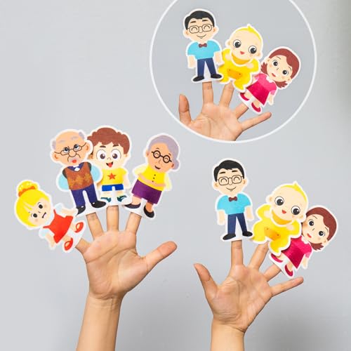 Soft Felt Finger Family Puppets – 7 Pack Nursery Rhyme Finger Puppets Toy for Toddlers & Preschool Kids, Ideal for Parent-Child Interaction, Classroom Activities, Storytelling, and Bedtime Songs - style: 7PCSFamily Finger Puppets