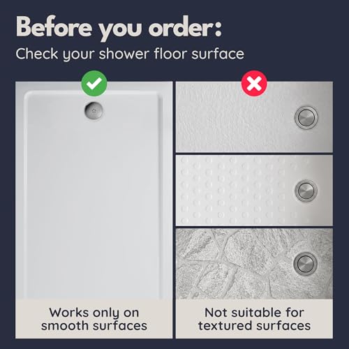 homerella Square Shower Mat Non Slip Anti Mold 21x21 Anti Slip Shower Mat | 100% BPA Free, Mildew Resistant, Machine Washable, Shower Mats for Inside Shower, Shower Floor Mat Mat Non Slip EU Certified - color: Grey