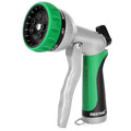 RESTMO Garden Hose Nozzle, Heavy Duty Metal Water Hose Nozzle with 7 Adjustable Spray Patterns, High Pressure Hand Sprayer with Flow Control for Watering Plants & Lawns, Washing Cars & Pets - color: Green