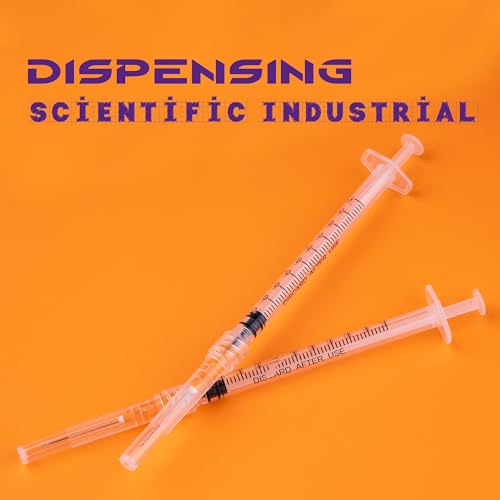 1ml Syringes with 25G 1 Inch Needles Luer Lock Syringe and Needle for Liquids, Individually Wrapped, Pack of 100 - size: 1ML-25G 1"