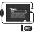 iPower 6 by 8-Inch Reptile Heat Mat with Temperature Adjustable Controller Knob, LCD Digital Aquarium Thermometer, Under Tank Warmer Terrarium Heat Pad for Reptiles and Amphibians - size: 6 X 8 Inch, style: Pad with Adjust Knob+ Thermometer