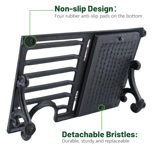 Cast Iron Boot Brush Scraper Outdoor，Heavy Duty Shoe Scrapers with Brushes, Boot Scrubber and Boot Cleaner Brush for Entryway, Garden, Farm - color: Cast Iron Boot Brush