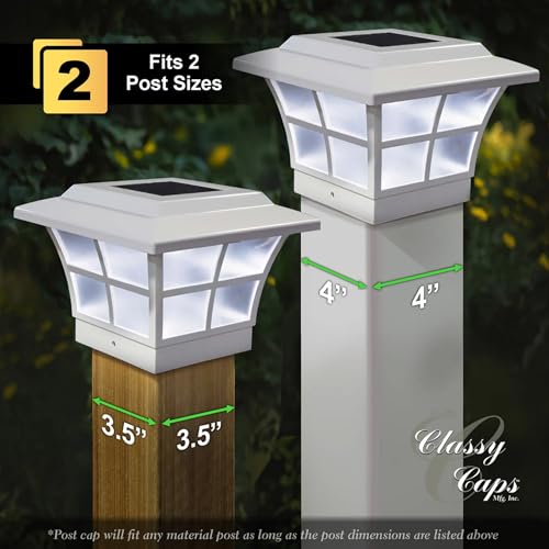Classy Caps Prestige Solar Post Cap (White) - color: White