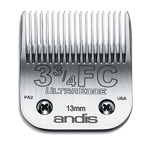 Andis 64135 UltraEdge Detachable Blade, Size 3-3/4FC, 1/2in Cut, Chrome | Carbon steel for long-lasting sharpness, fits AGC, BDC, BGC, BGR, DBLC, MBG & SMC dog clippers