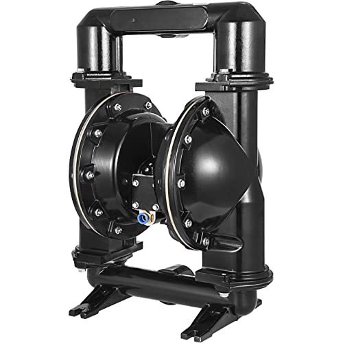 VEVOR Air-Operated Double Diaphragm Pump, 2 inch Inlet & Outlet, Aluminum Alloy Body, 158.4 GPM & Max 120PSI, Nitrile Diaphragm Transfer Pump for Petroleum, Diesel, Oil and Low Viscosity Fluids - size: 75 GPM