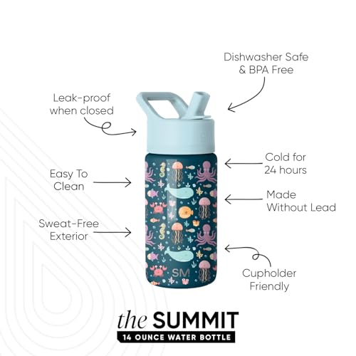Simple Modern Kids Water Bottle & Toddler Cup | 14oz | Under the Sea - color: -Under the Sea, size: 14 Ounces
