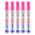 Pink Paint Markers, 5 Pack Oil-Based Waterproof Quick Dry Permanent Paint Pen Set for Rocks Painting, Wood, Fabric, Plastic, Canvas, Glass, Mugs, Metal, Tire, Stone, DIY Craft - color: Pink