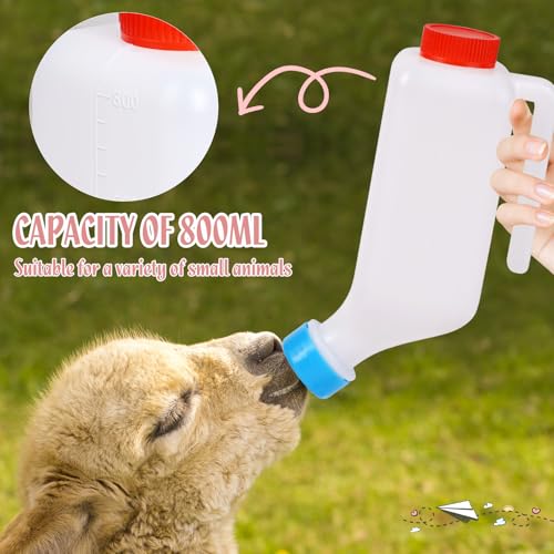 800ml Lamb Feeding Bottles for Goat | Sheep Bottle and Goat Nursing Bottle, Lamb Bottle for Sheep, Lamb, Calf and Other Mammal Feeding