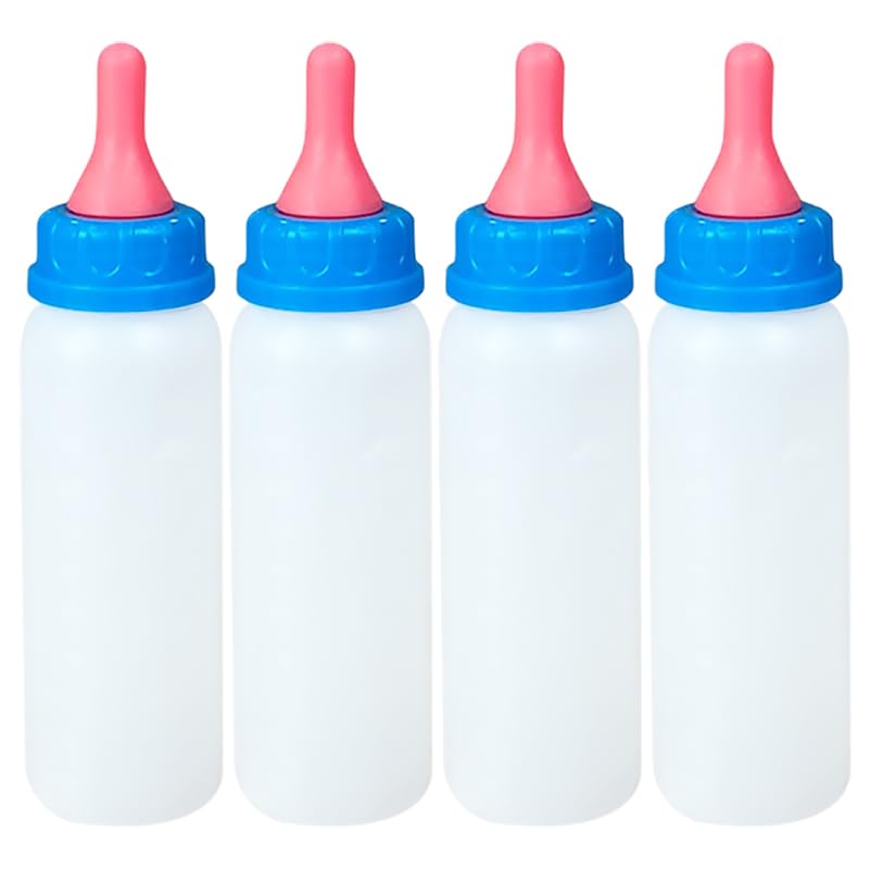 HANABASS Piglet Feeding Bottle Set 4 Pack Animal Bottle Feeder for Lambs Calves Goats Sheep Newborn Livestock Artificial Nursing Kit for Feeding