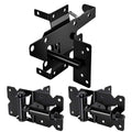 Self Closing Gate Hinge and Latch Kit for Wooden/Vinyl Fence Gate | Heavy Duty Rust Proof Gate Hardware Kit ,2 Adjustable Self Closing Hinges & 1 Post Mount Self Locking Gate Latch (Black)